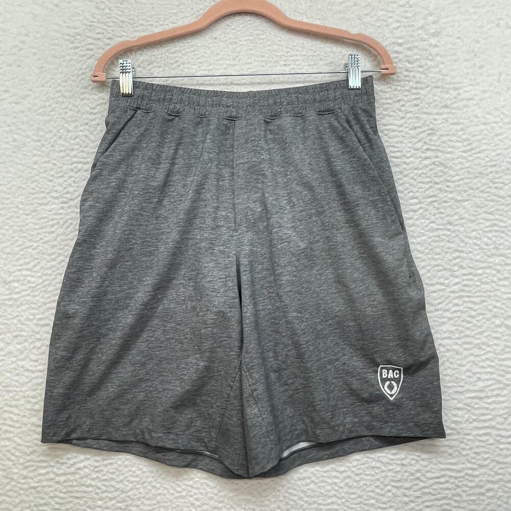 Lululemon T.H.E. Shorts Mens Medium 9" Gray Lined BAC Logo Gym Training Running